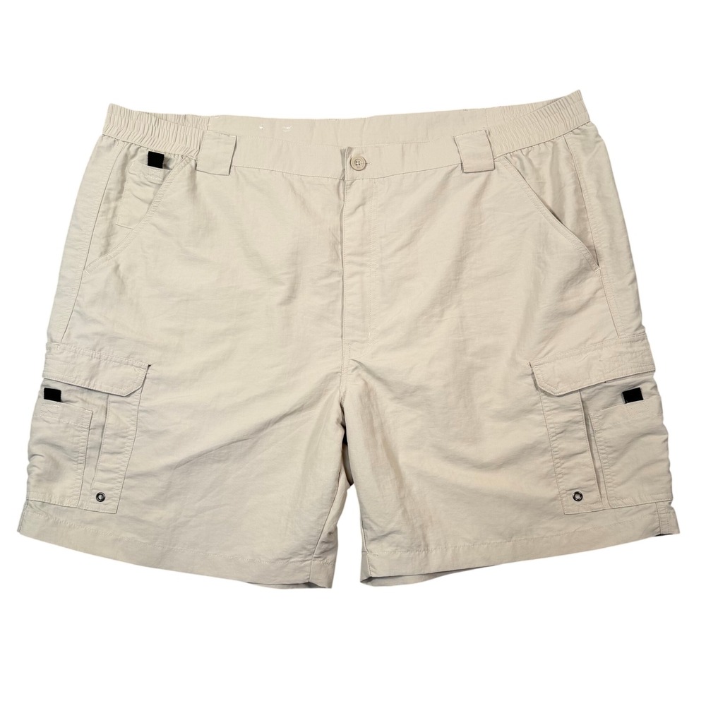 World Wide Sportsman Cargo Shorts Mens 48 Tan Nylon Fishing Hiking Outdoor